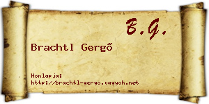 Brachtl Gergő névjegykártya